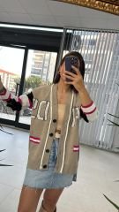 Vizon Beyaz Geçişli Hırka