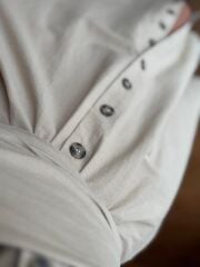 Ms 2129 Kendinden Bağlamalı Bej Gömlek Elbise