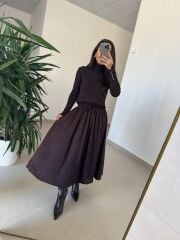 Bb 30554 Kahve Kraşlı Etek