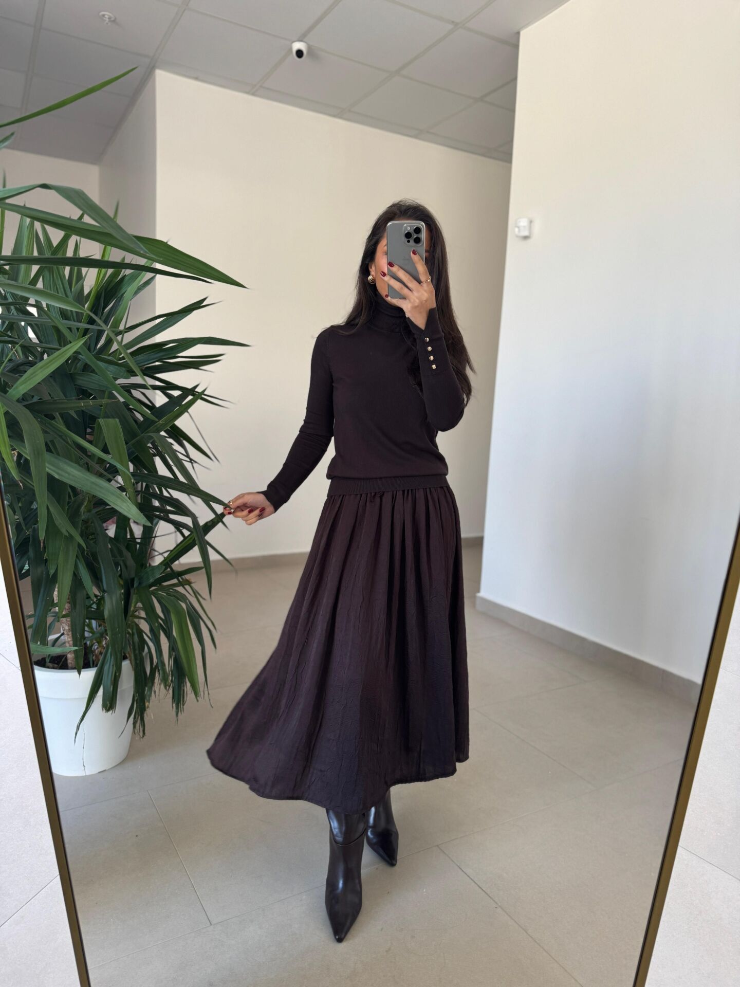 Bb 30554 Kahve Kraşlı Etek