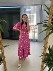 My 3154 Pembe Geçişli Elbise