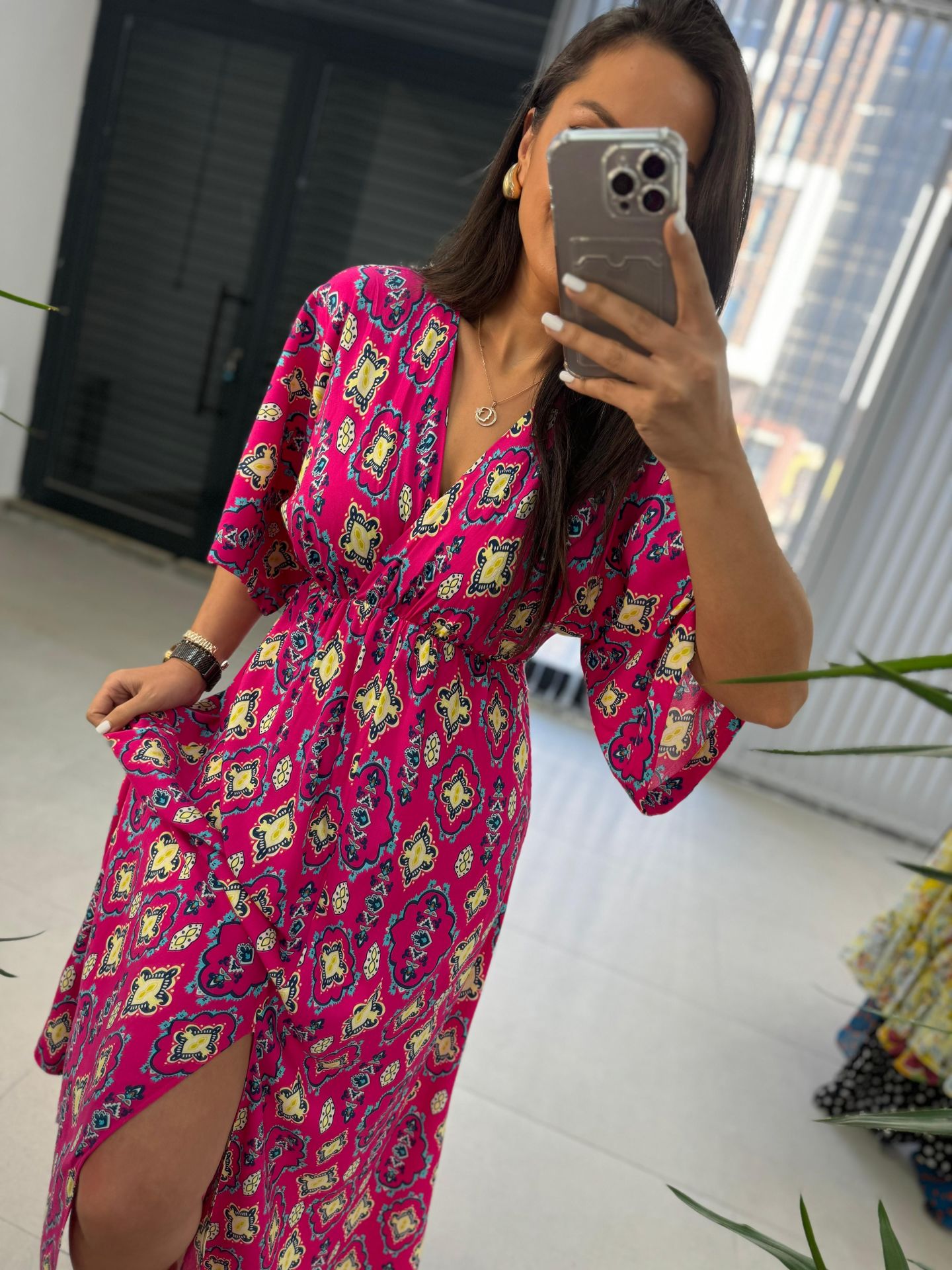 My 3154 Pembe Geçişli Elbise