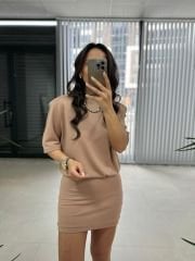 Nw. 4206 Basic Vatkalı Nude Elbise