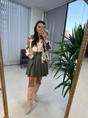 Ms Acr 2010 Kahve Desenli Süet Ceket