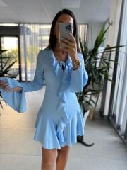 Sv 1097 Blassom Bebe Mavi Fırfır Detaylı Elbise