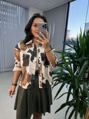 Ms Acr 2010 Kahve Desenli Süet Ceket