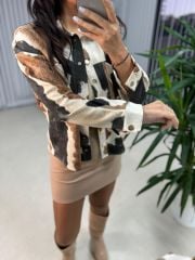 Ms Acr 2010 Kahve Desenli Süet Ceket