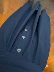 Ms 2129 Kendinden Bağlamalı Siyah Gömlek Elbise