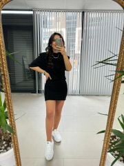 Nw. Basic Vatkalı Siyah Elbise