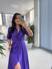 Cr 1345 Mor Viskon Gömlek Elbise