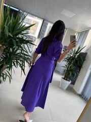 Dr 8437 Mor Viskon Gömlek Elbise