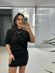 Nw. Basic Vatkalı Siyah Elbise