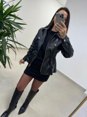 Nw. 4206 Basic Vatkalı Siyah Elbise