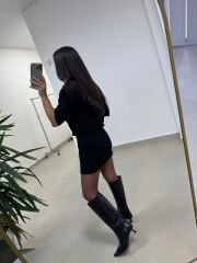 Nw. 4206 Basic Vatkalı Siyah Elbise