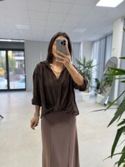Nx 2828 Modal Kahve Gömlekli Takım Elbise