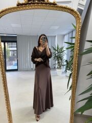 Nx 2828 Modal Kahve Gömlekli Takım Elbise