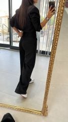 Çift Düğmeli Siyah Pantolon
