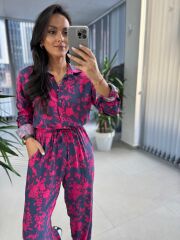 Cr 1189 Laci-Pembe Belden Büzgülü Tulum
