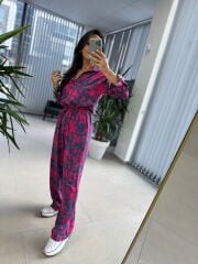 Cr 1189 Laci-Pembe Belden Büzgülü Tulum