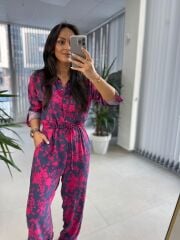 Cr 1189 Laci-Pembe Belden Büzgülü Tulum