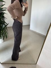 Spt 488 Wide Leg Yıkamalı Kahve Tint Pantolon