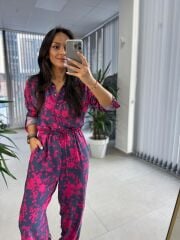 Cr 1189 Laci-Pembe Belden Büzgülü Tulum