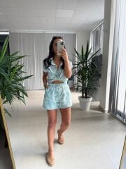 Bb 28968 Mint Yeşili Fisto Şortlu Takım
