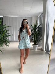 Bb 28968 Mint Yeşili Fisto Şortlu Takım