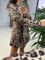 Foo Blazer Leopar Ceket