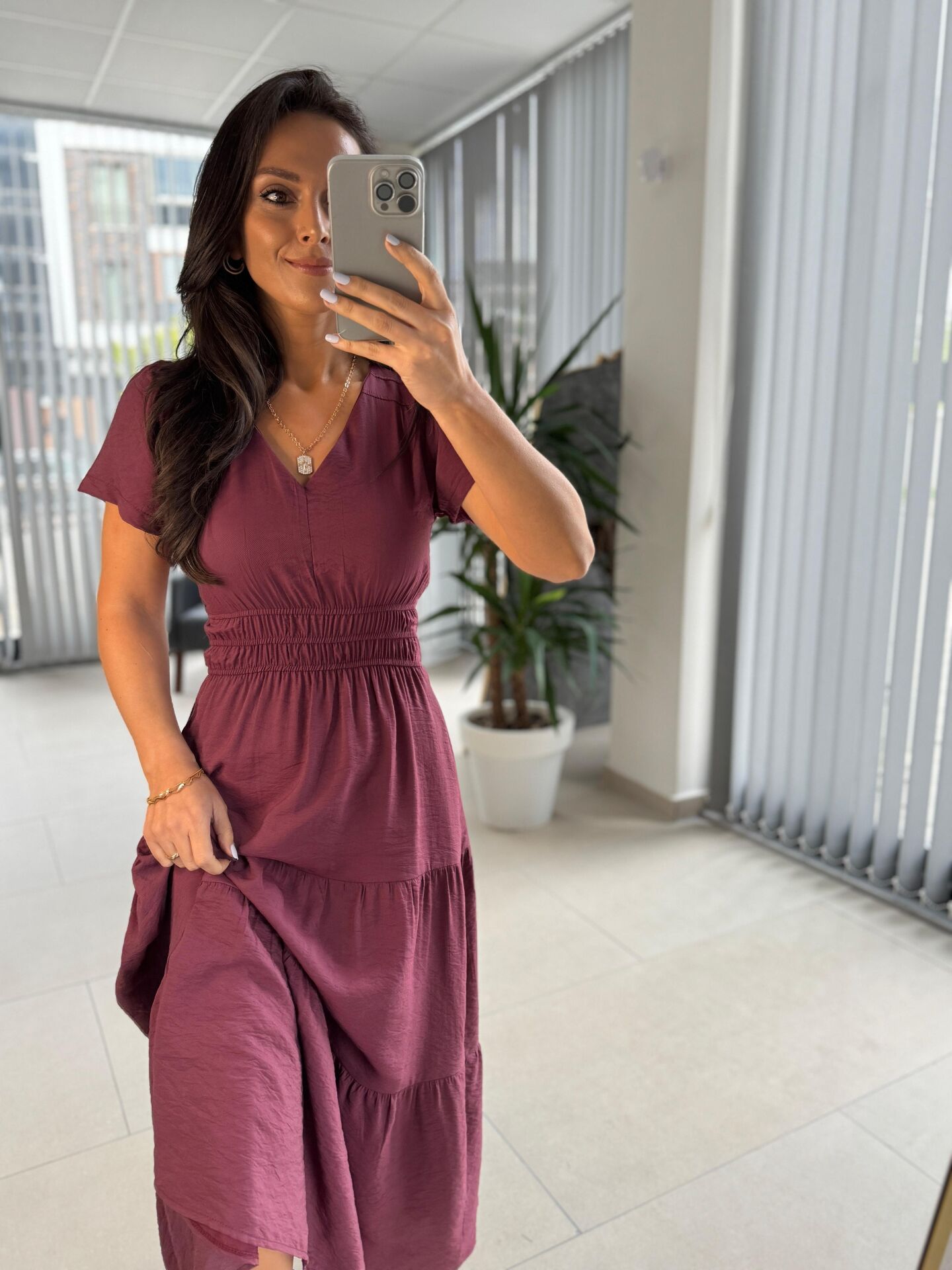 Np 2053 Bordo Bel Gipeli Tensel Elbise