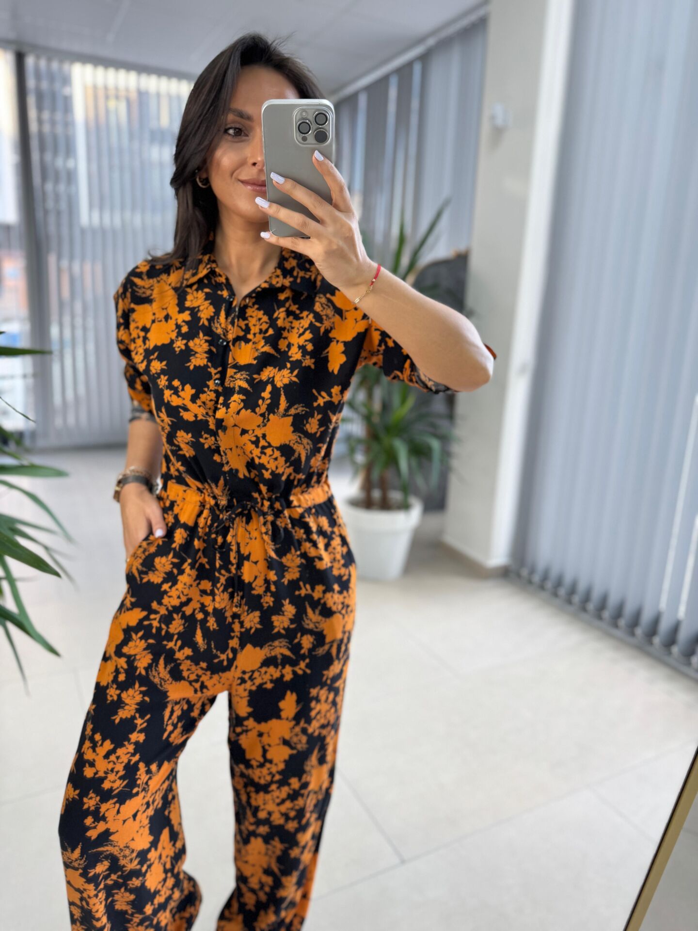 Cr 1189 Siyah-Sarı Belden Büzgülü Tulum