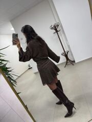 Rn 35527 Bel Drapeli Dantel Detaylı Elbise