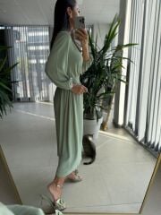 Orj. Marka Su Yeşili Gömlek Elbise