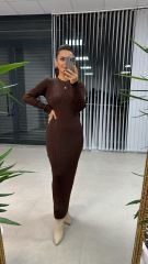 Bh Kahve Kalem Triko Elbise