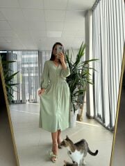 Orj. Marka Su Yeşili Gömlek Elbise