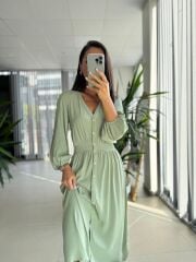 Orj. Marka Su Yeşili Gömlek Elbise