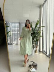 Orj. Marka Su Yeşili Gömlek Elbise