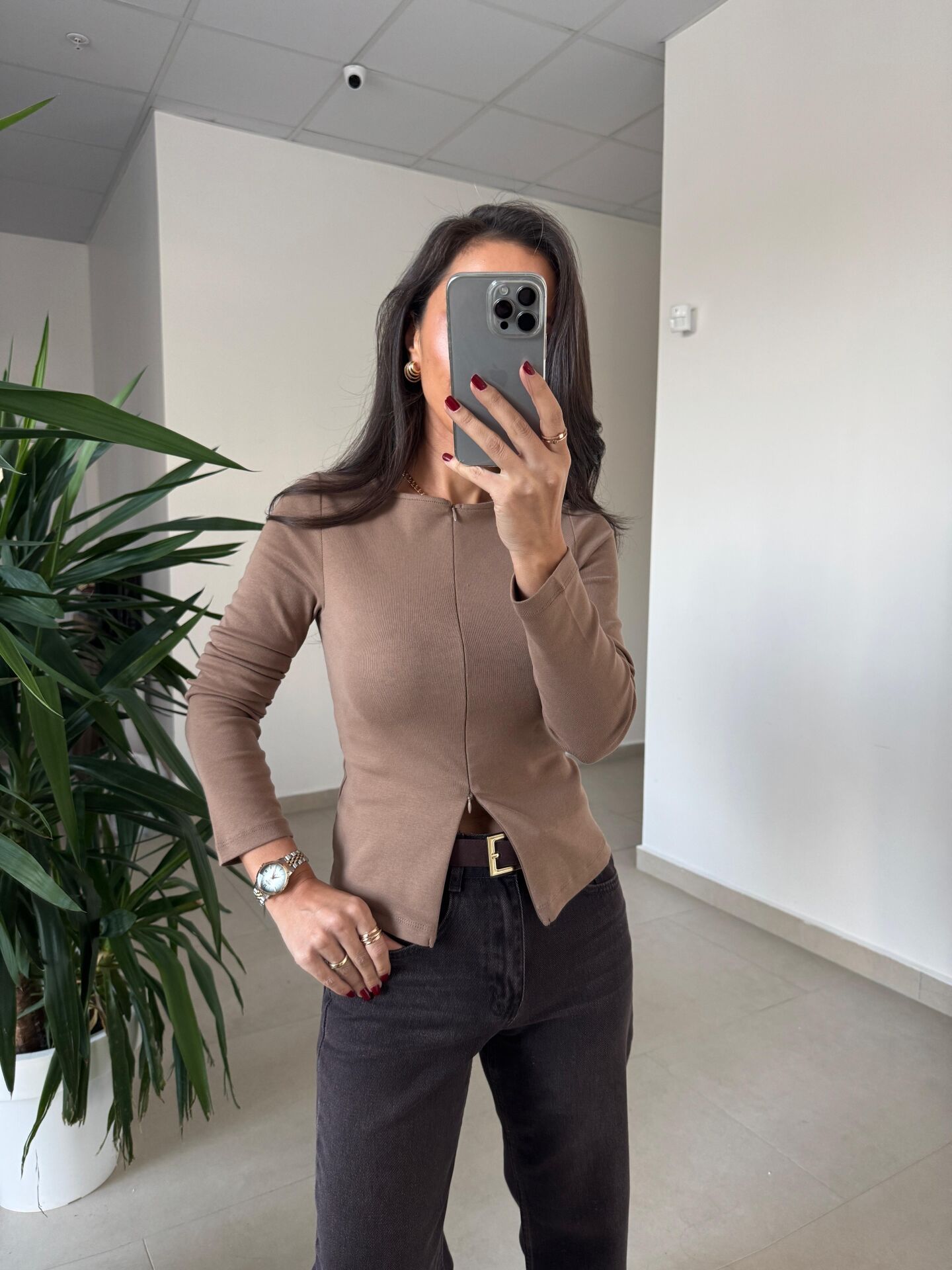 Dv 31993 Vizon Gizli Fermuarlı Bluz