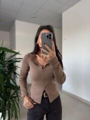Dv 31993 Vizon Gizli Fermuarlı Bluz