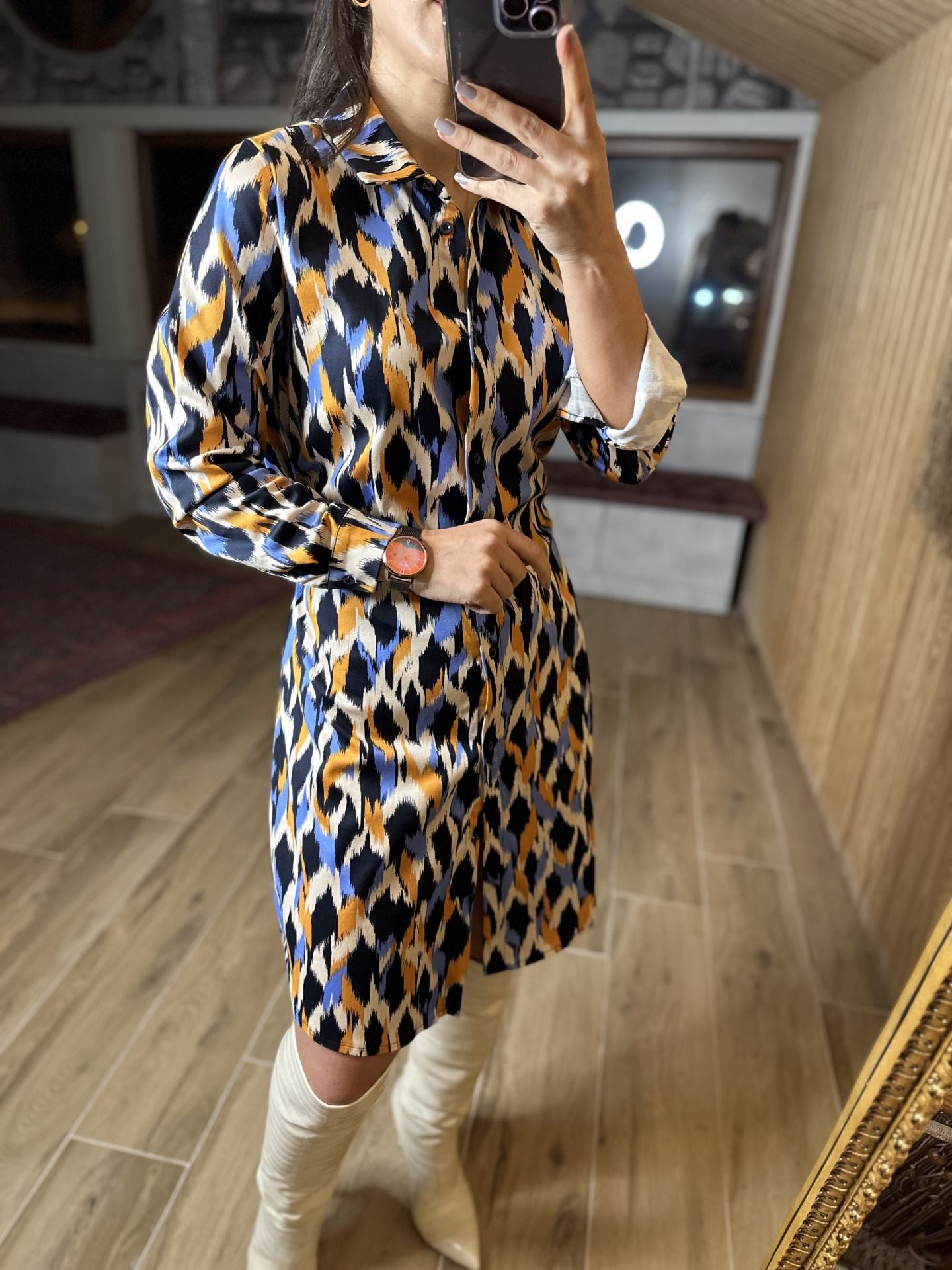 Zr orj marka renkli gömlek elbise