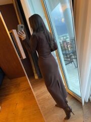 Mz 22769 Gümüş Çıtçıtlı Kahve Ottaman Elbise