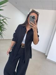 Art 4017 Siyah Bel Büzgülü Tensel İkili Takım