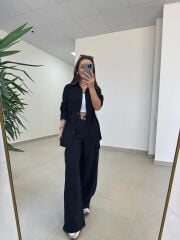 Art 4017 Siyah Bel Büzgülü Tensel İkili Takım