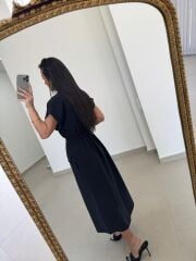 La 5839 Marka Model Siyah Tensel Elbise