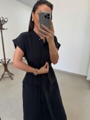 La 5839 Marka Model Siyah Tensel Elbise