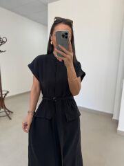 La 5839 Marka Model Siyah Tensel Elbise