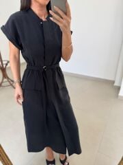 La 5839 Marka Model Siyah Tensel Elbise