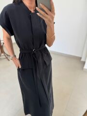 La 5839 Marka Model Siyah Tensel Elbise