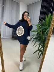 Ms Dantel Detaylı Laci Elbise