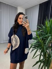 Ms Dantel Detaylı Laci Elbise